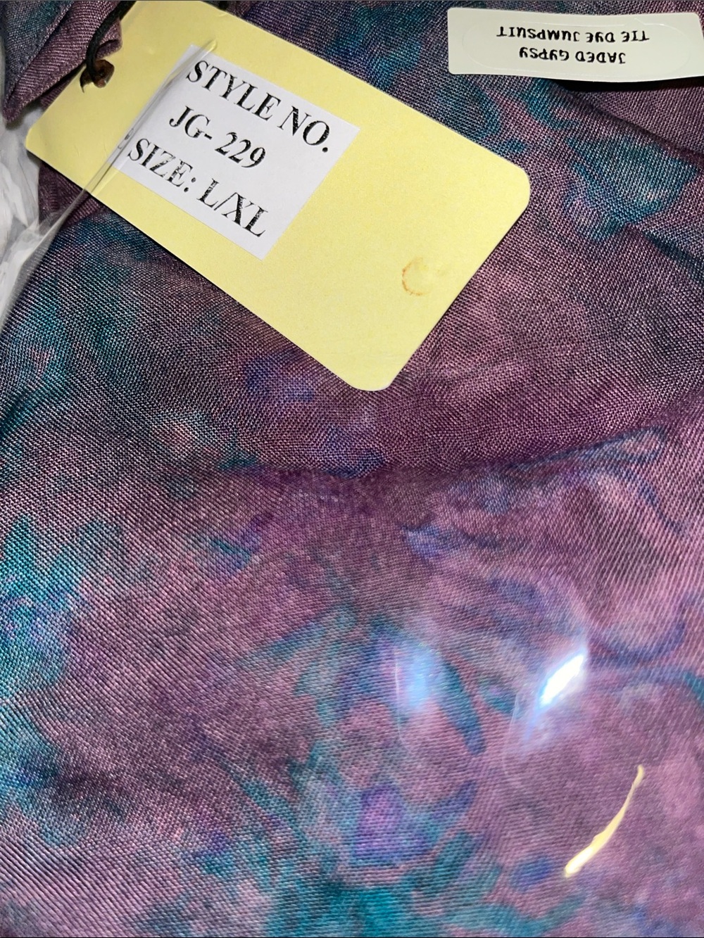 Jaded Gypsy L/XL Tie-Dye Wide-Leg Jumpsuit in Purple - Picture 10 of 10